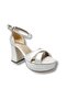 787-25 Leather Cross Strap Thick Heel (10cm) Anatomical Women's Sandals