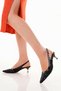 Women's Black Patent Leather Tulle Fabric Gold Heeled Thin Strap White Special Occasion Shoes - 2