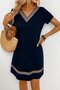 New Season Women's Ethnic Pattern Stripe Detailed V-Neck Viscose Dress - 2