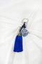 Navy Blue Tasseled Colorful Hamse Hand Figured Keychain, Gift Keychain - 2