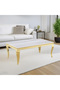 Rectangular marble steel table, size 130*70, gold color - 5