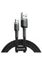 Cablu flexibil rezistent USB microUSB 1.5A 2M negru și gri