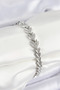 Brass Zircon Stone Row Arrow Model Silver Color Women's Bracelet