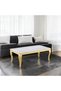Rectangular marble steel table, size 130*70, gold color - 4