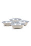 Plethora 9 inch Ceramic Salad Bowl (Grey & White, Set of 4)