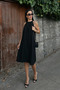 Women's Halter Neck Sleeveless Pocket Linen Woven Short Dress Black