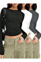 طاقم الرقبة الأساسية طويلة الأكمام الجسم