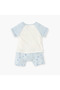 Graphic Print Romper with Button Closure - 2