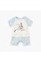 Graphic Print Romper with Button Closure