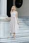 Women's Silky Modal Fabric Suspender Skirt Kiloş Knee Length Summer Evening Dress-Beige - 3
