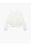 Long Sleeve Crew Neck Crop Blouse - 2