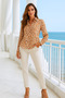 Women's Patterned Slim Fit Hidden Button Detailed Colorful Trend Shirt - 3