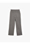 Wide Leg Fabric Trousers with Pocket Detail - 4