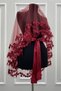 Burgundy Bridal Veil Set, 3D Flower and Pearl, Henna Night Veil Face Cover Set 6 Pieces - 4