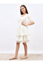 Schiffli Trim Layered Knee-Length Dress - 3