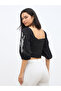 Embroidered Long Sleeve Crop Top - 5