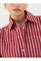 Red Cotton Striped Buttoned Shirt - 5