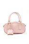 Candy Pink Shk207 Faux Leather Charm Detailed Zippered Adjustable Strap Hand, Arm and Shoulder Bag