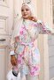 Patterned Hijab Shirt Purple 702