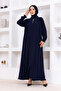 Medina Silk Mevlana Ferace Navy Blue - 2