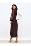 Color Block High Neck A-Line Maxi Dress - 5