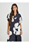 Floral Print Batwing Sleeve V-Neck Maxi Dress - 3