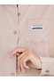 Striped Badge Detail Chest Pocket Cropped Shirt - 4