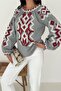 Women's Balloon Sleeve Round Neck Ethnic Pattern Embroidery Embroidered Cotton Blouse - 6