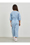 All-Over Print Balloon Sleeve Pleated Detail Jumpsuit - 5