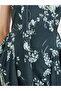 Floral Print Ruffle Trim A-Line Midi Dress with Slit - 4