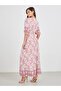 All-Over Print Maxi Dress with Button Front - 5