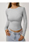 Crew Neck Basic Long Sleeve Bodysuit - 2