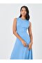 Textured Sleeveless Round Neck Maxi Dress - 3