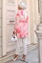 Patterned Hijab Shirt Pink 700 - 5