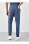 Men Dark Blue Slim Fit Open Hem Joggers - 4