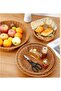 FFD Round Rattan Basket Hand Woven Round Rattan Serving Tray Woven Bread Basket Wicker Tray Basket - 7