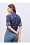 Paisley Print Resort Collar Blouse with Tie Knot Detail - 6