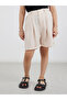 Linen Look Shorts with Turn-Up Hem