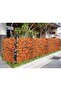 FFD Expandable Wicker Privacy Screen with Orange Maple Leaves (Telescopic Wooden Garden Fence, 100cm