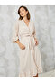 Jersey Ruffle Sleeves and Hem Robe - 2