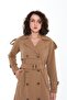 Raglan Sleeve Summer Unlined Full Length Women's Trench Coat, Cap - 2