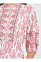 All-Over Print Maxi Dress with Button Front - 4