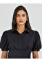 Solid Puff Sleeve Pleated Detail Shirt - 3