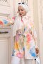 Patterned Hijab Shirt Yellow 703 - 4