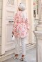 Patterned Hijab Shirt Powder 703 - 5