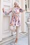 Patterned Hijab Shirt Beige 704 - 3