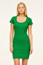 Women's Fitted/Fitted Crew Neck Ribbed Short Sleeve Dress