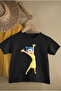 Reverse Face Joy Printed Black and White Color Basic Crew Neck T-Shirt
