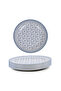 Plethora 9 inch Ceramic Soup Plate (Grey & White, Set Of 6) - 2