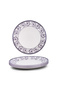 Callista 12 inch Ceramic Chop Plate (Purple & White, Set Of 6) - 2